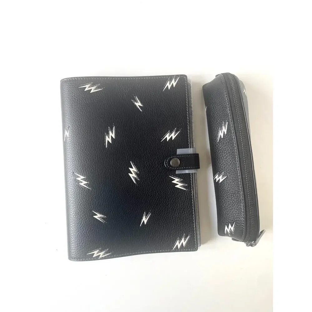 Coach Boxed Notebook Pencil Case Set Lightning Bolt Print CDC87